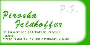 piroska feldhoffer business card